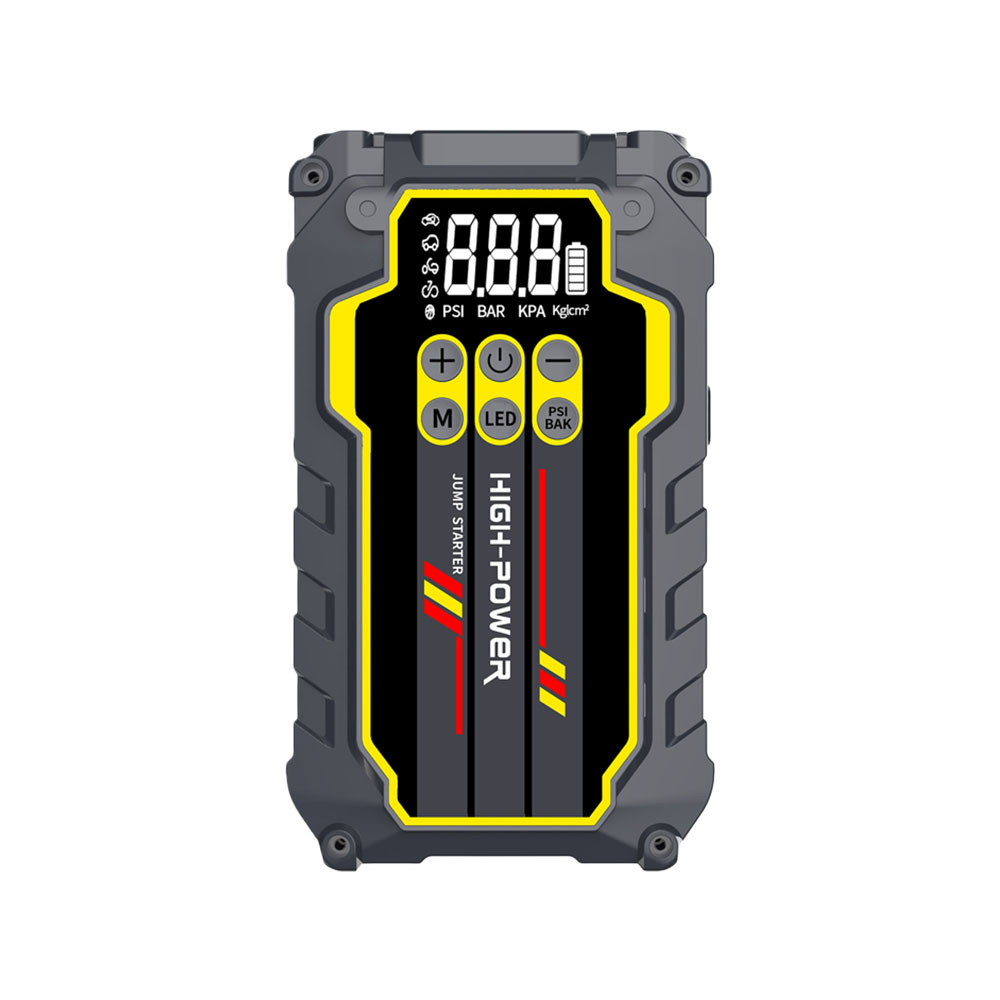 Multifunction 12V Car Battery Jump Starter and Air Compressor Power Bank 8000mAh