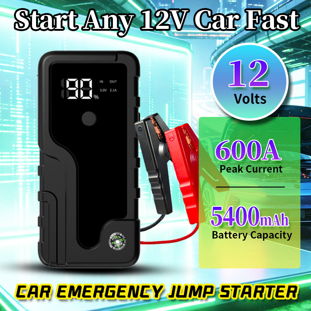 6400mAh Smart Digital Car Emergency Jump Starter with Air Compressor