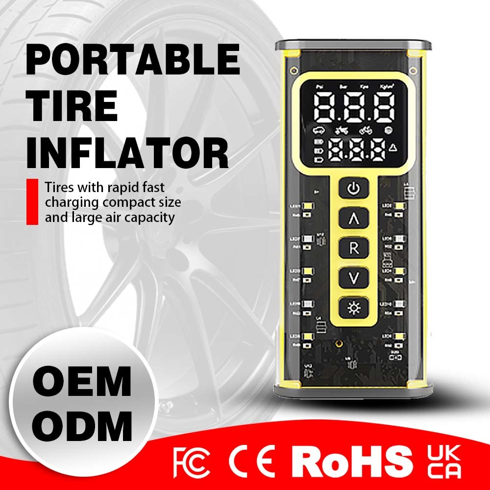 150 PSI Portable Air Pump with 60W Motor & Rechargeable Battery for Fast Tire Inflation